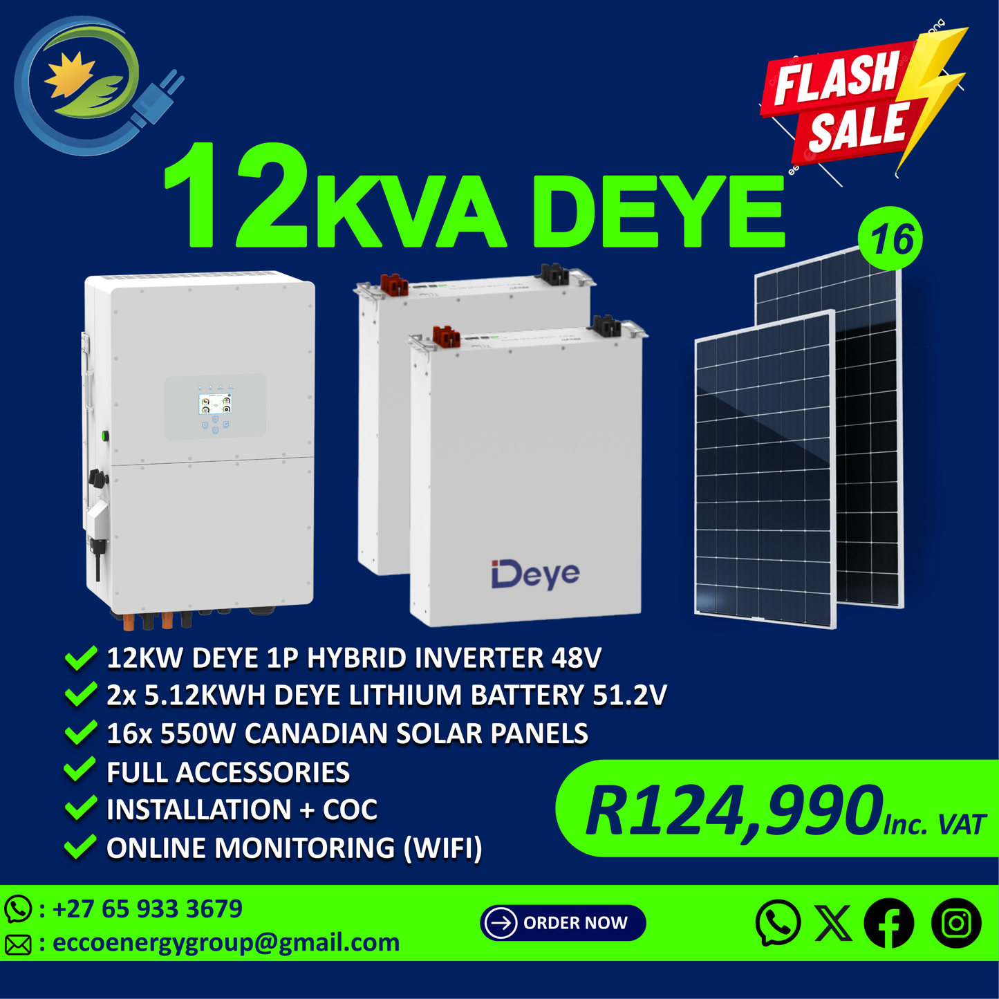 DEYE 12KVA OFFGRID SOLAR KIT