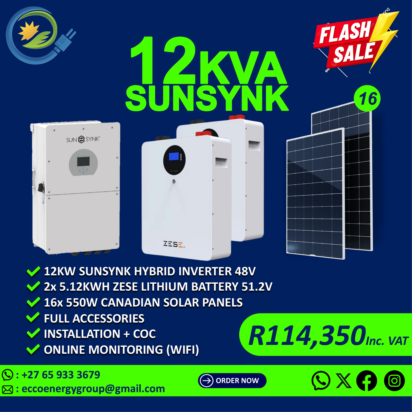 SUNSYNK 12KVA SYSTEM