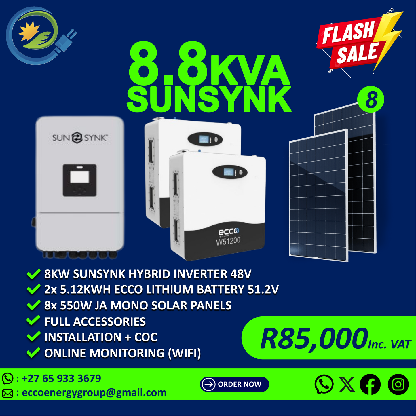SUNSYNK 8.8KVA SYSTEM