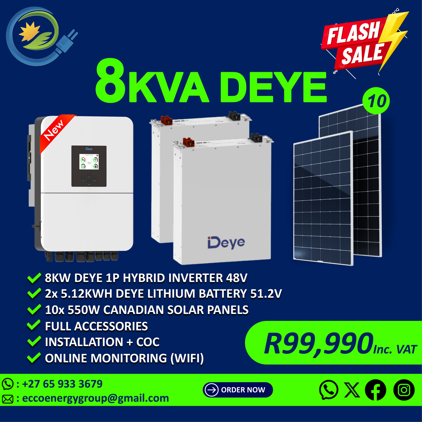 DEYE 8KVA OFFGRID SOLAR KIT