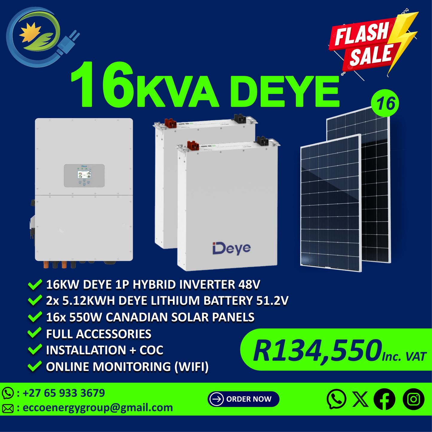 DEYE 16KVA OFFGRID SOLAR KIT