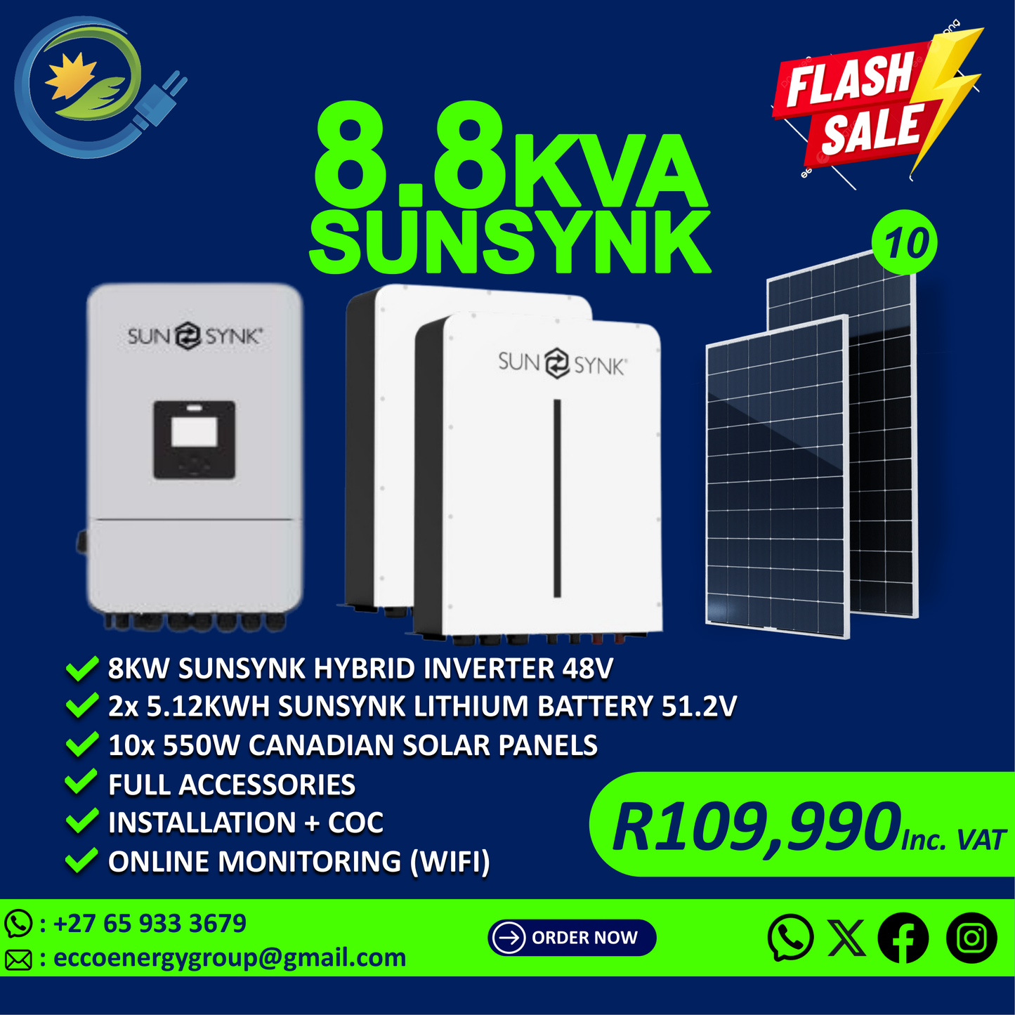 SUNSYNK 8.8KVA SYSTEM