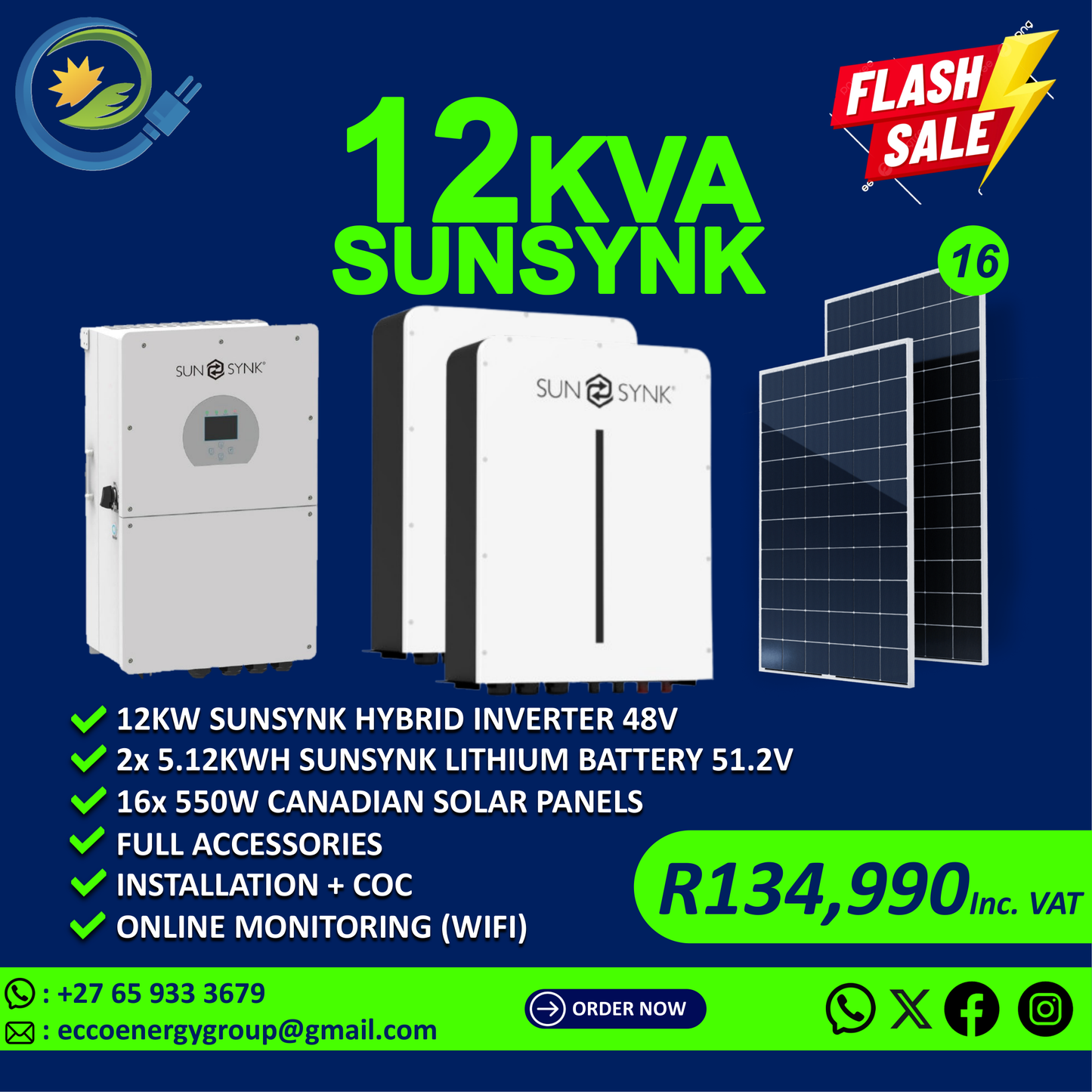 SUNSYNK 12KVA SYSTEM