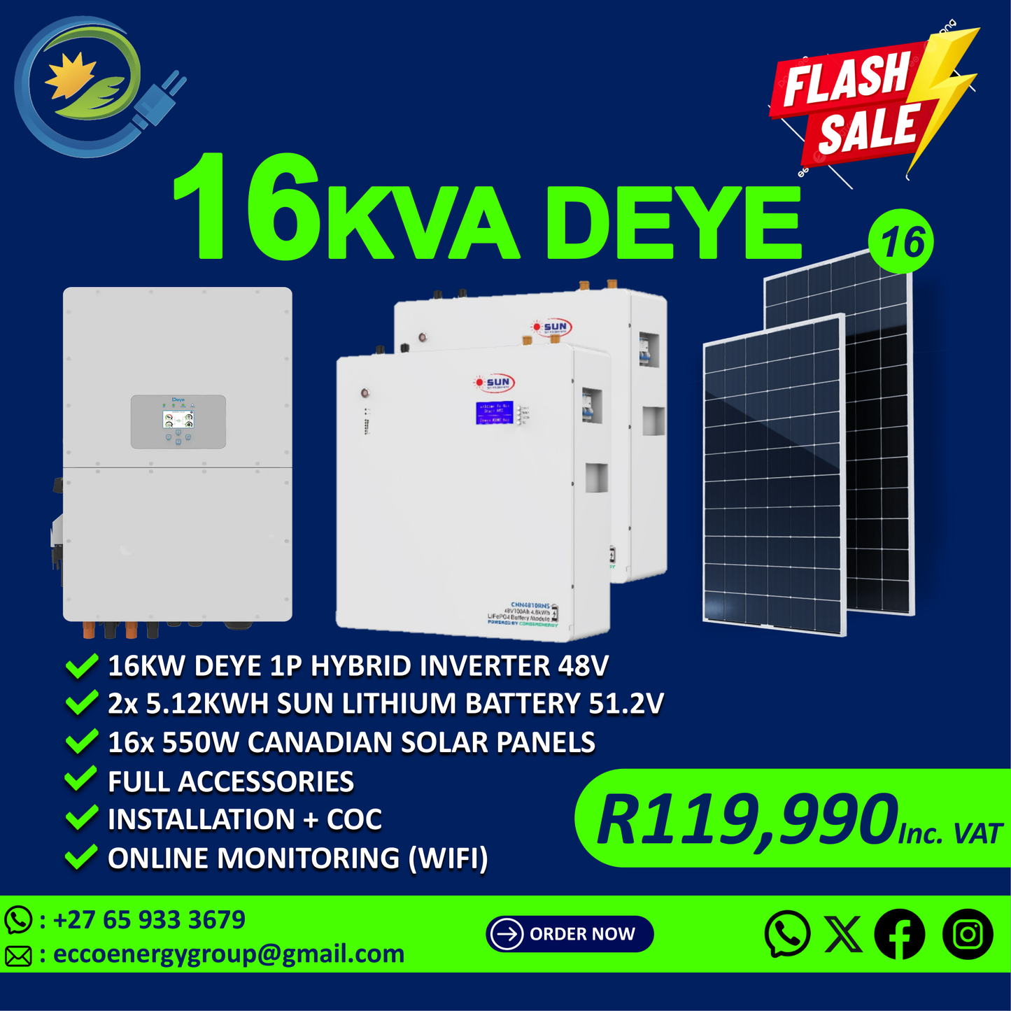 DEYE 16KVA OFFGRID SOLAR KIT
