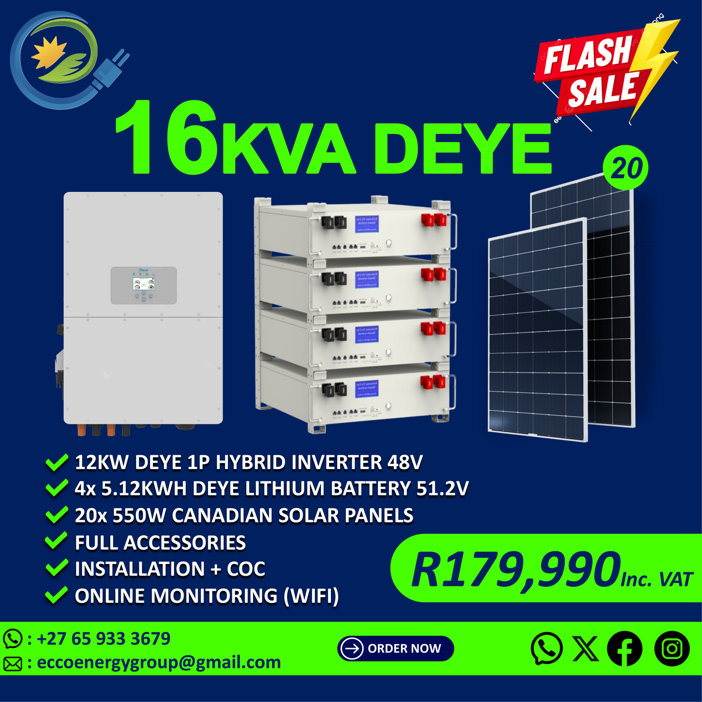 DEYE 16KVA OFFGRID SOLAR KIT